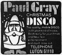 Advert for Paul Gray disco